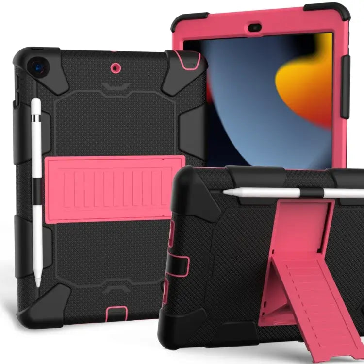 For iPad 10.2 Shockproof Two-Color Silicone Protection Case with Holder & Pen Slot For iPad 10.2 - For iPad 10.2
