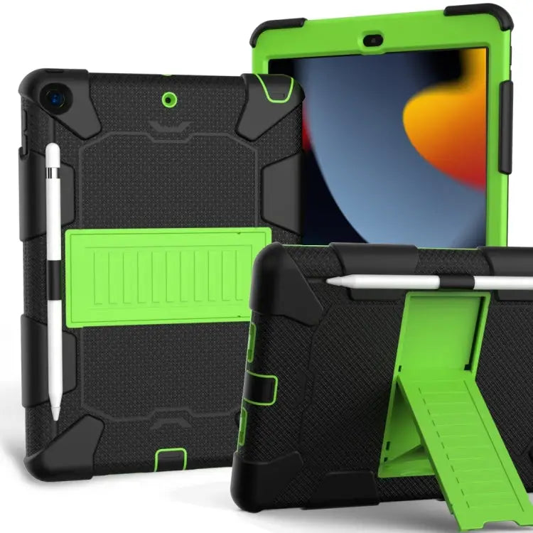 For iPad 10.2 Shockproof Two-Color Silicone Protection Case with Holder & Pen Slot For iPad 10.2 - For iPad 10.2