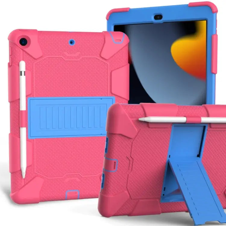 For iPad 10.2 Shockproof Two-Color Silicone Protection Case with Holder & Pen Slot For iPad 10.2 - For iPad 10.2 / Hot