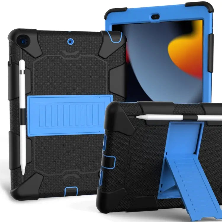 For iPad 10.2 Shockproof Two-Color Silicone Protection Case with Holder & Pen Slot For iPad 10.2 - For iPad 10.2