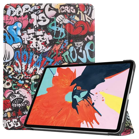 For iPad Air 11 2024 / 2020 10.8 Colored Drawing Horizontal Flip Leather Case with Three-folding Holder & Sleep