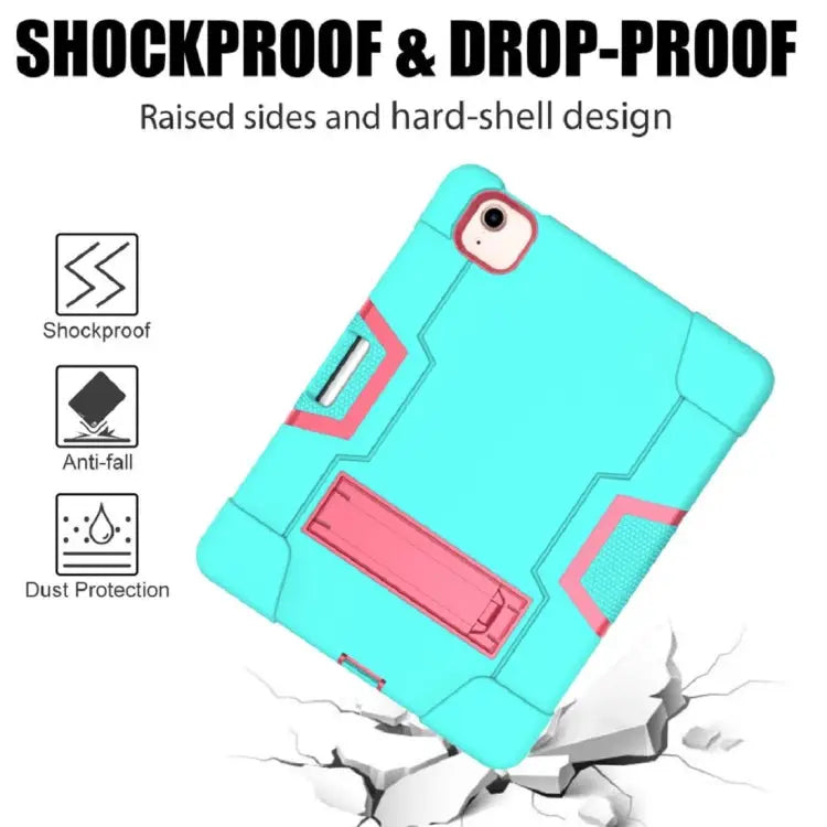 For iPad Air (2020) 10.9 Contrast Color Robot Shockproof Silicon + PC Protective Case with Holder & Pen Slot For iPad