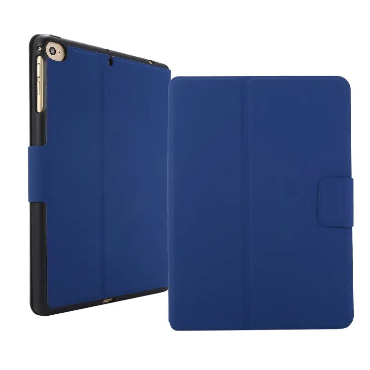 For iPad mini 5 / 4 / 3 / 2 / 1 Electric Pressed Texture Horizontal Flip Leather Case with Holder & Pen Slot - Navy