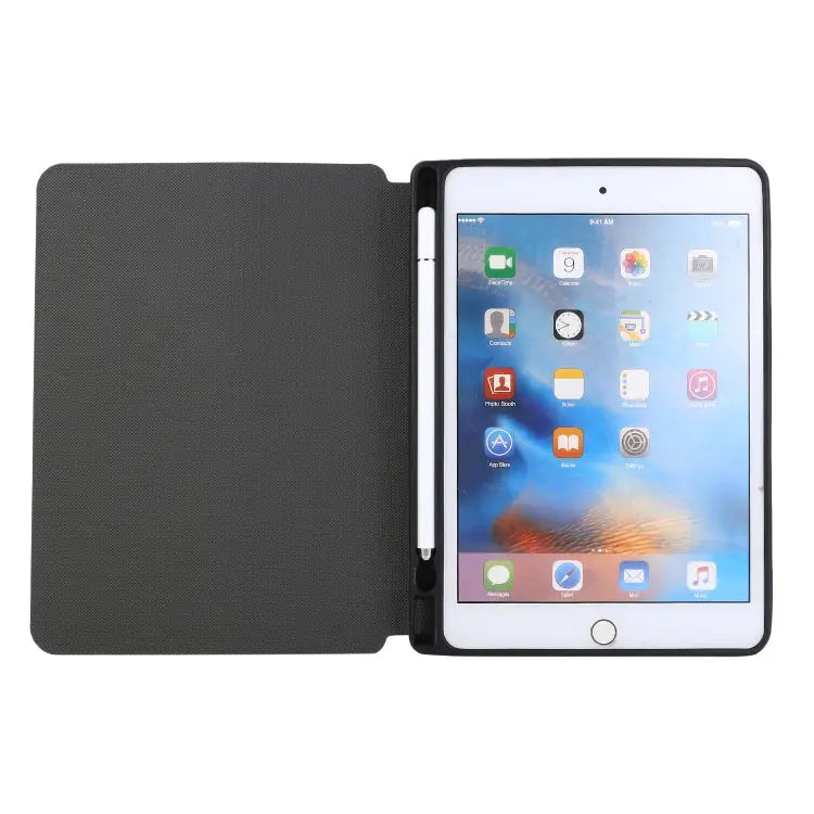 For iPad mini 5 / 4 / 3 / 2 / 1 Electric Pressed Texture Horizontal Flip Leather Case with Holder & Pen Slot - Apple