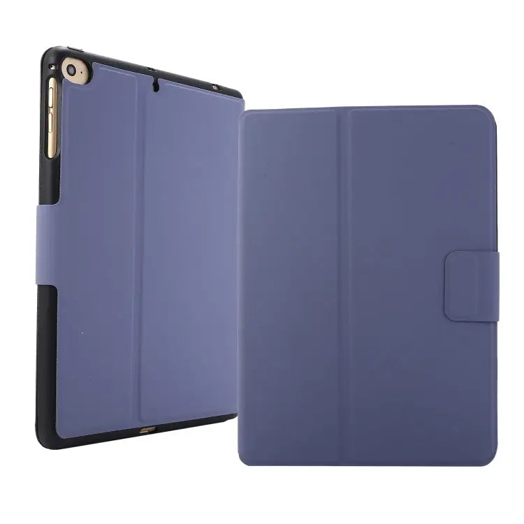 For iPad mini 5 / 4 / 3 / 2 / 1 Electric Pressed Texture Horizontal Flip Leather Case with Holder & Pen Slot - Lavender