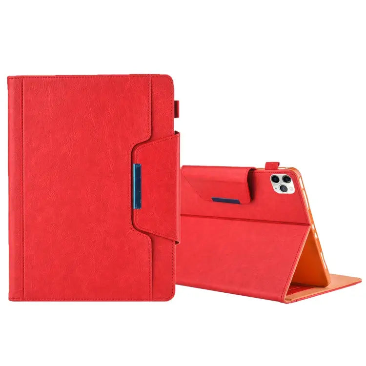 For iPad Pro 11 (2020) & (2018) Big Metal Button Business Tablet PC Protective Leather Case with Bracket & Card Slot &