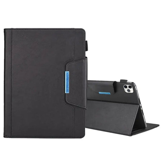 For iPad Pro 11 (2020) & (2018) Big Metal Button Business Tablet PC Protective Leather Case with Bracket & Card Slot &