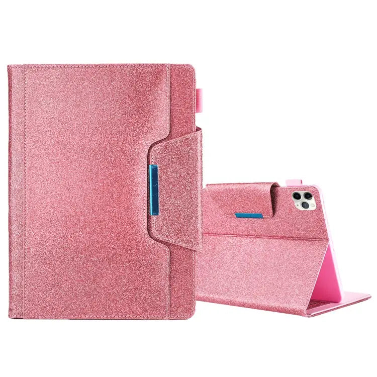 For iPad Pro 11 (2020) & (2018) Big Metal Button Business Tablet PC Protective Leather Case with Bracket & Card Slot &