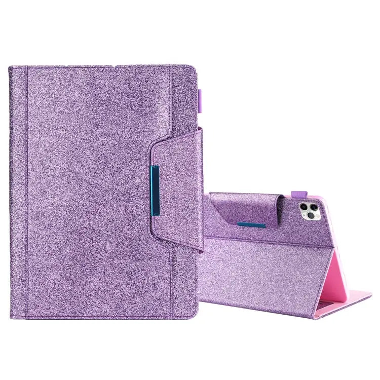 For iPad Pro 11 (2020) & (2018) Big Metal Button Business Tablet PC Protective Leather Case with Bracket & Card Slot &