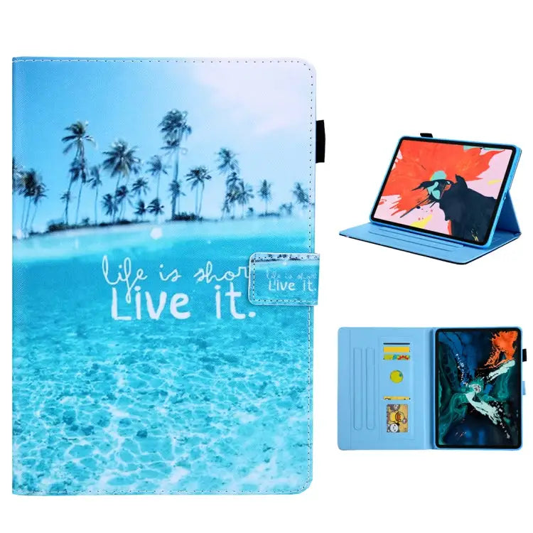 For iPad Pro 11 (2020) & (2018) Painted Pattern Tablet PC Protective Leather Case with Bracket & Card Slot & Photo