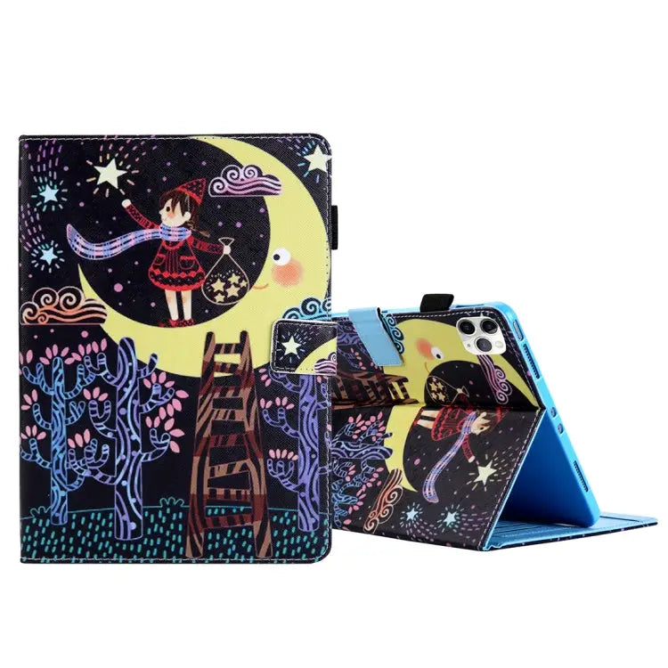 For iPad Pro 11 (2020) & (2018) Painted Pattern Tablet PC Protective Leather Case with Bracket & Card Slot & Photo