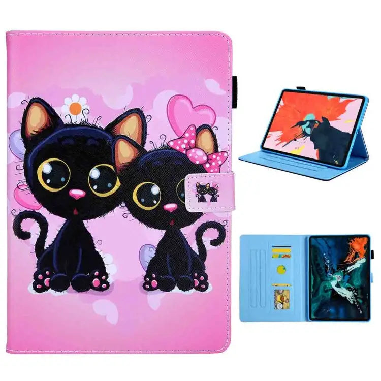 For iPad Pro 11 (2020) & (2018) Painted Pattern Tablet PC Protective Leather Case with Bracket & Card Slot & Photo