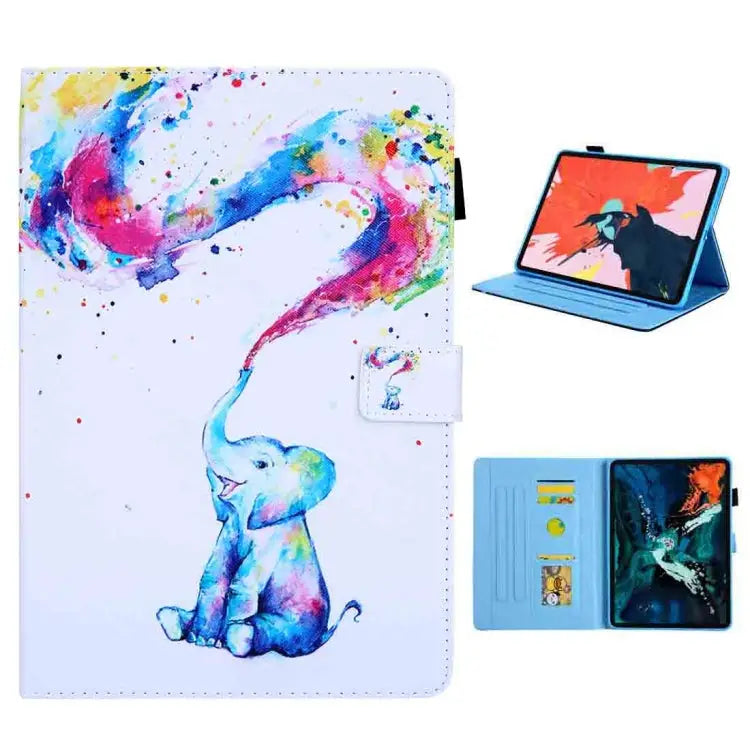 For iPad Pro 11 (2020) & (2018) Painted Pattern Tablet PC Protective Leather Case with Bracket & Card Slot & Photo