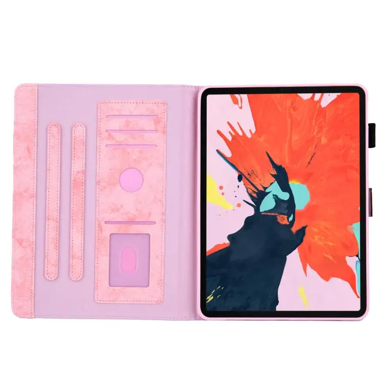 For iPad Pro 11 (2020) Marble Style Cloth Texture Tablet PC Protective Leather Case with Bracket & Card Slot - Apple