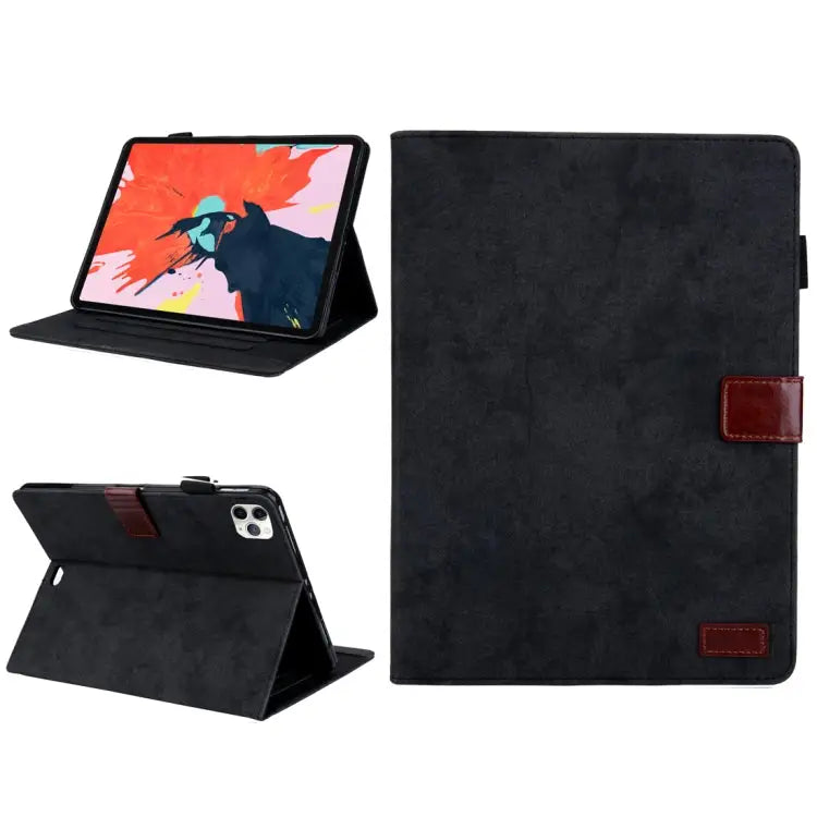 For iPad Pro 11 (2020) Marble Style Cloth Texture Tablet PC Protective Leather Case with Bracket & Card Slot - Black