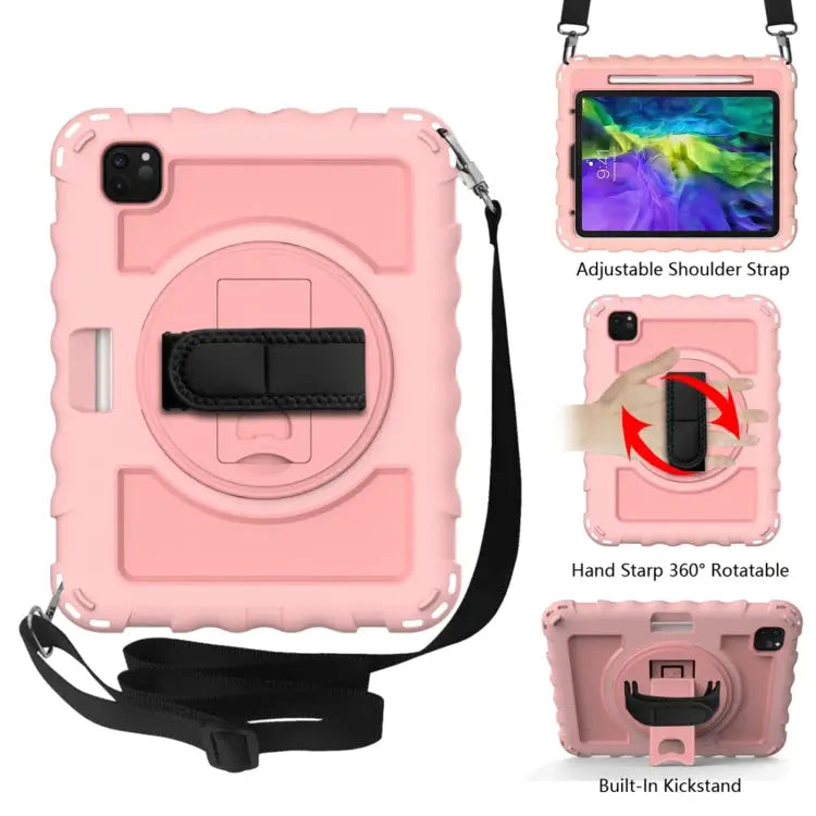 For iPad Pro 11 (2020) PC + Silicone Shockproof Combination Case with 360 Degree Rotating Holder & Handle For iPad Pro