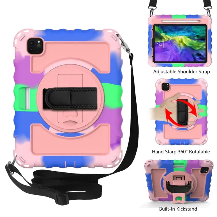For iPad Pro 11 (2020) PC + Silicone Shockproof Combination Case with 360 Degree Rotating Holder & Handle For iPad Pro