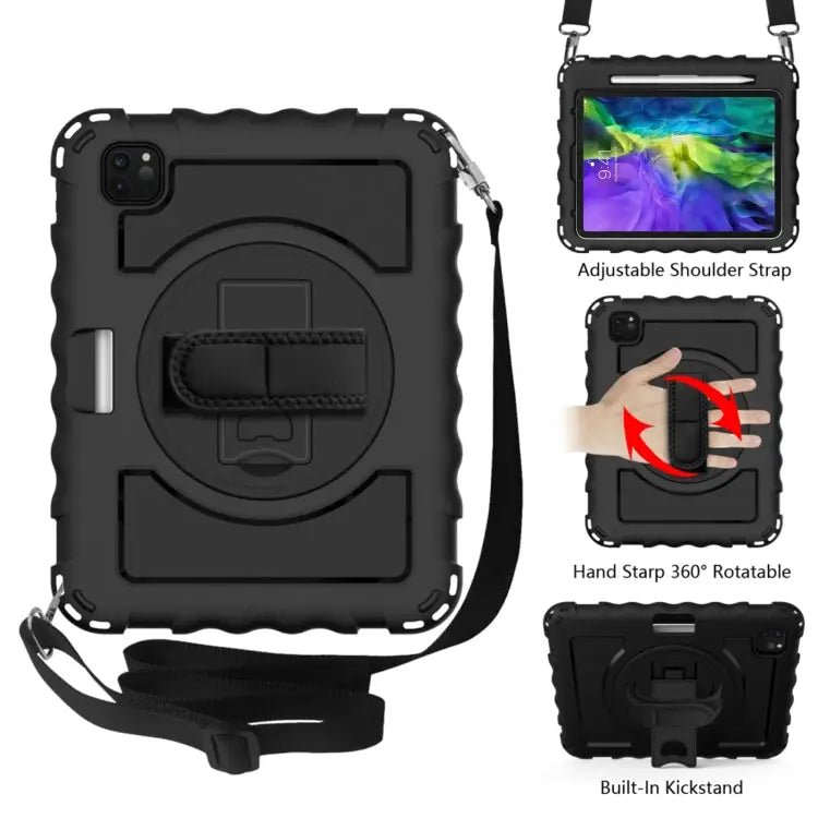 For iPad Pro 11 (2020) PC + Silicone Shockproof Combination Case with 360 Degree Rotating Holder & Handle For iPad Pro