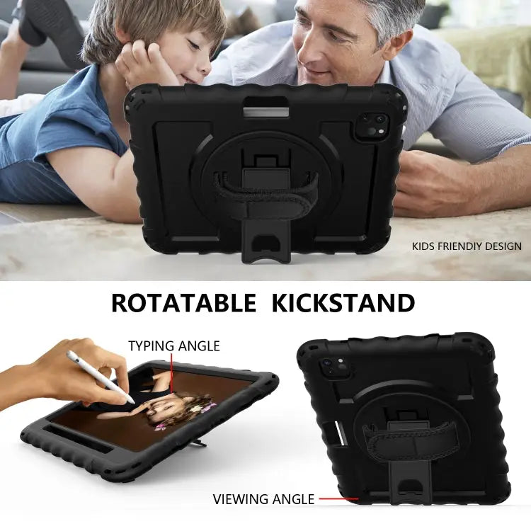 For iPad Pro 11 (2020) PC + Silicone Shockproof Combination Case with 360 Degree Rotating Holder & Handle For iPad Pro
