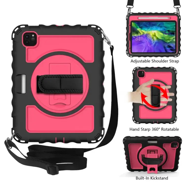 For iPad Pro 11 (2020) PC + Silicone Shockproof Combination Case with 360 Degree Rotating Holder & Handle For iPad Pro