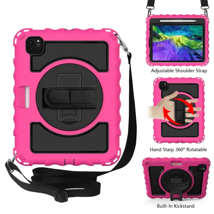 For iPad Pro 11 (2020) PC + Silicone Shockproof Combination Case with 360 Degree Rotating Holder & Handle For iPad Pro