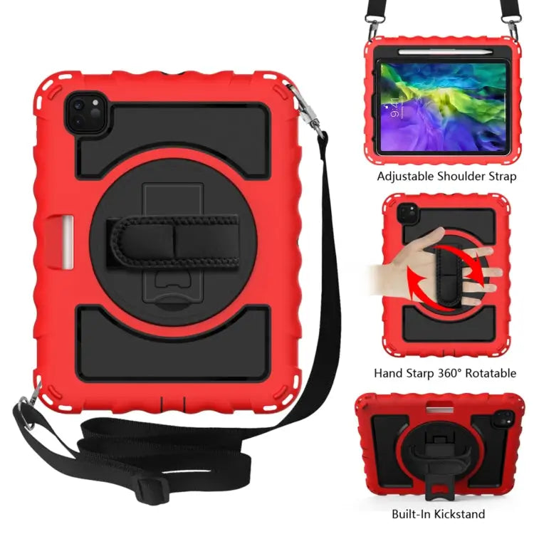 For iPad Pro 11 (2020) PC + Silicone Shockproof Combination Case with 360 Degree Rotating Holder & Handle For iPad Pro