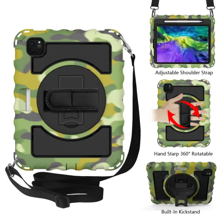 For iPad Pro 11 (2020) PC + Silicone Shockproof Combination Case with 360 Degree Rotating Holder & Handle For iPad Pro