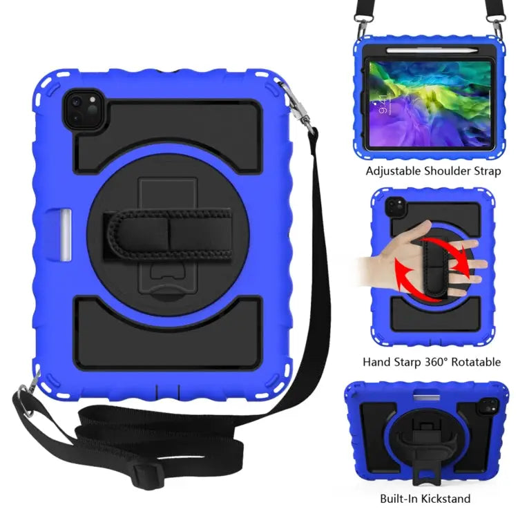 For iPad Pro 11 (2020) PC + Silicone Shockproof Combination Case with 360 Degree Rotating Holder & Handle For iPad Pro