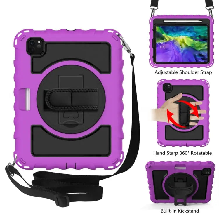 For iPad Pro 11 (2020) PC + Silicone Shockproof Combination Case with 360 Degree Rotating Holder & Handle For iPad Pro