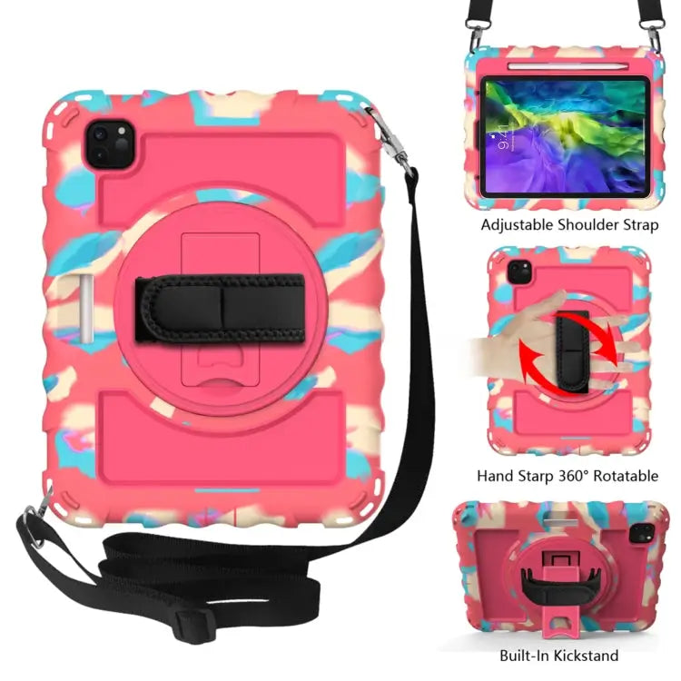For iPad Pro 11 (2020) PC + Silicone Shockproof Combination Case with 360 Degree Rotating Holder & Handle For iPad Pro