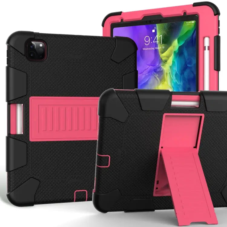 For iPad Pro 11 (2020) Shockproof Two-Color Silicone Protection Case with Holder & Pen Slot For iPad Pro 11 (2020)