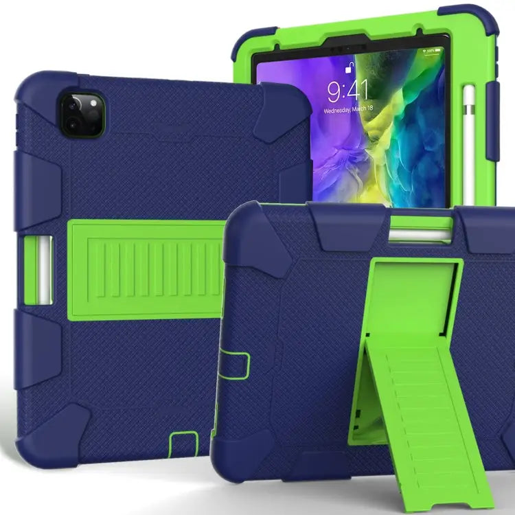 For iPad Pro 11 (2020) Shockproof Two-Color Silicone Protection Case with Holder & Pen Slot For iPad Pro 11 (2020)