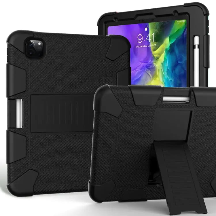 For iPad Pro 11 (2020) Shockproof Two-Color Silicone Protection Case with Holder & Pen Slot For iPad Pro 11 (2020)