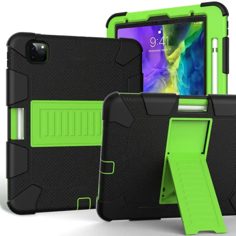 For iPad Pro 11 (2020) Shockproof Two-Color Silicone Protection Case with Holder & Pen Slot For iPad Pro 11 (2020)