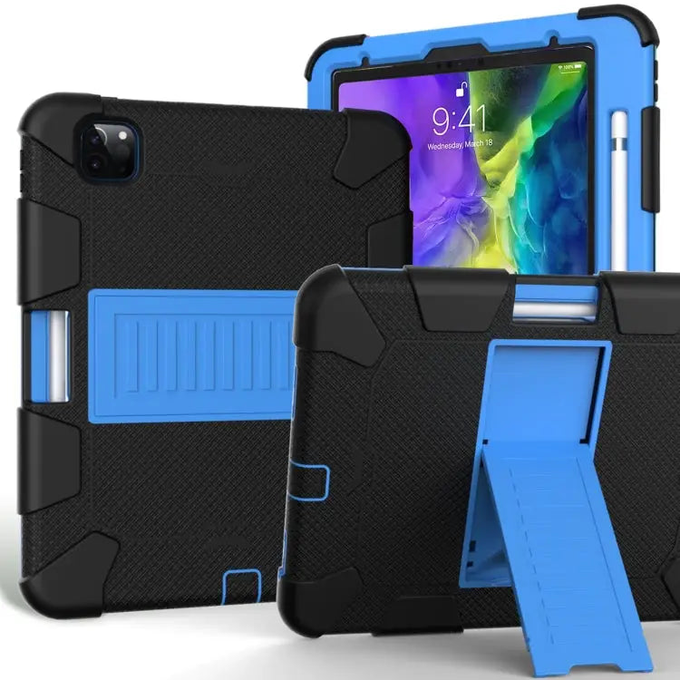 For iPad Pro 11 (2020) Shockproof Two-Color Silicone Protection Case with Holder & Pen Slot For iPad Pro 11 (2020)