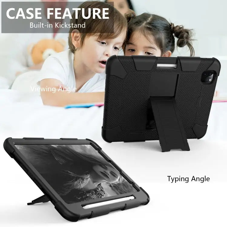 For iPad Pro 11 (2020) Shockproof Two-Color Silicone Protection Case with Holder & Pen Slot For iPad Pro 11 (2020)