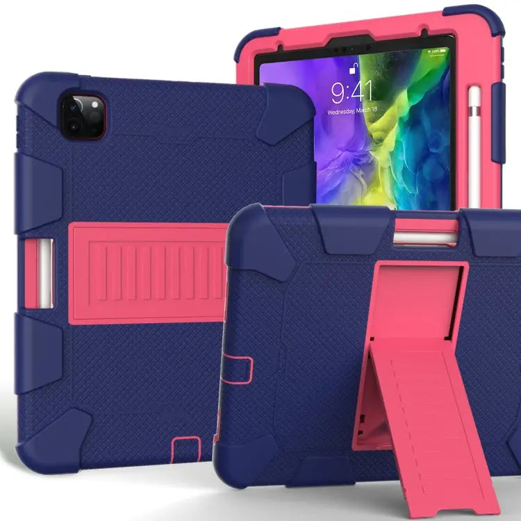 For iPad Pro 11 (2020) Shockproof Two-Color Silicone Protection Case with Holder & Pen Slot For iPad Pro 11 (2020)