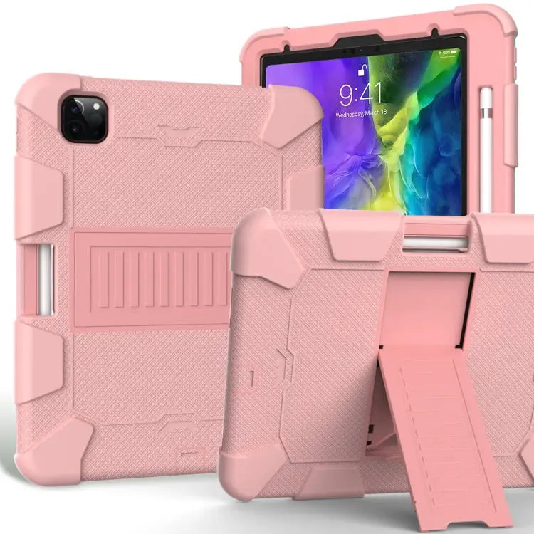 For iPad Pro 11 (2020) Shockproof Two-Color Silicone Protection Case with Holder & Pen Slot For iPad Pro 11 (2020)