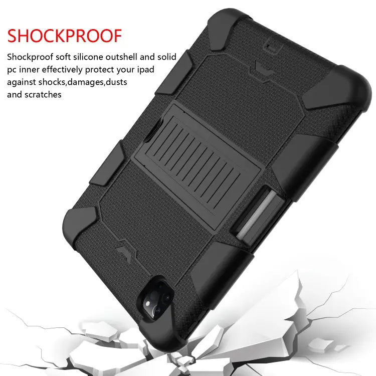 For iPad Pro 11 (2020) Shockproof Two-Color Silicone Protection Case with Holder & Pen Slot For iPad Pro 11 (2020)