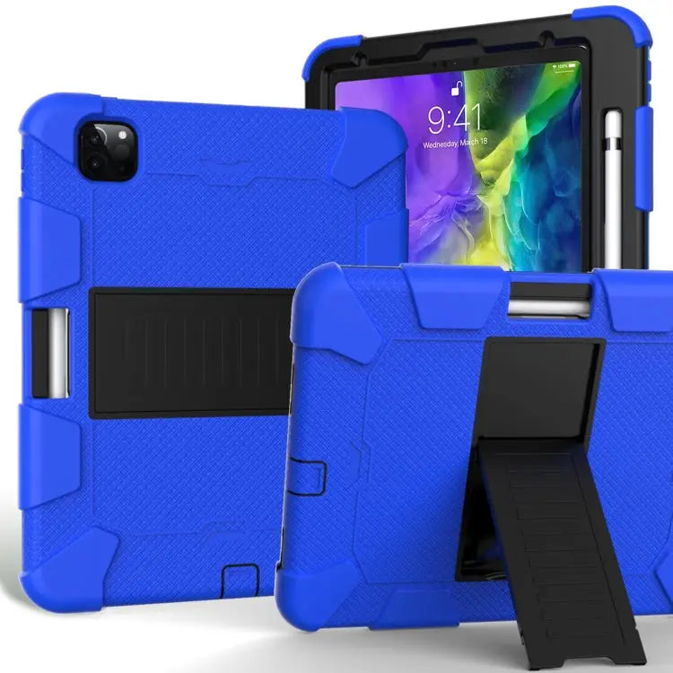For iPad Pro 11 (2020) Shockproof Two-Color Silicone Protection Case with Holder & Pen Slot For iPad Pro 11 (2020)