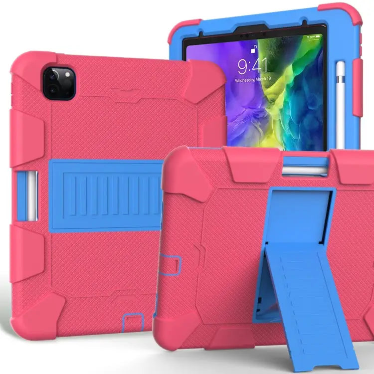 For iPad Pro 11 (2020) Shockproof Two-Color Silicone Protection Case with Holder & Pen Slot For iPad Pro 11 (2020)