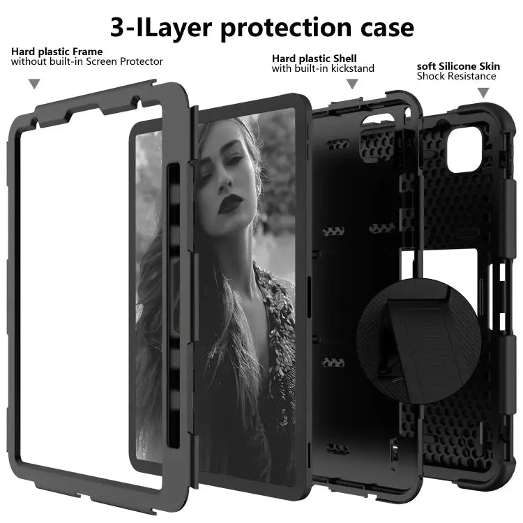 For iPad Pro 11 (2020) Shockproof Two-Color Silicone Protection Case with Holder & Pen Slot For iPad Pro 11 (2020)