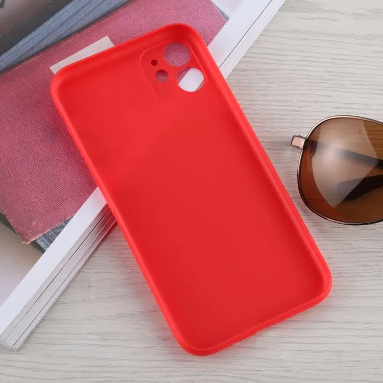For iPhone 11 Carbon Fiber Texture PP Protective Case - For iPhone 11 / Red