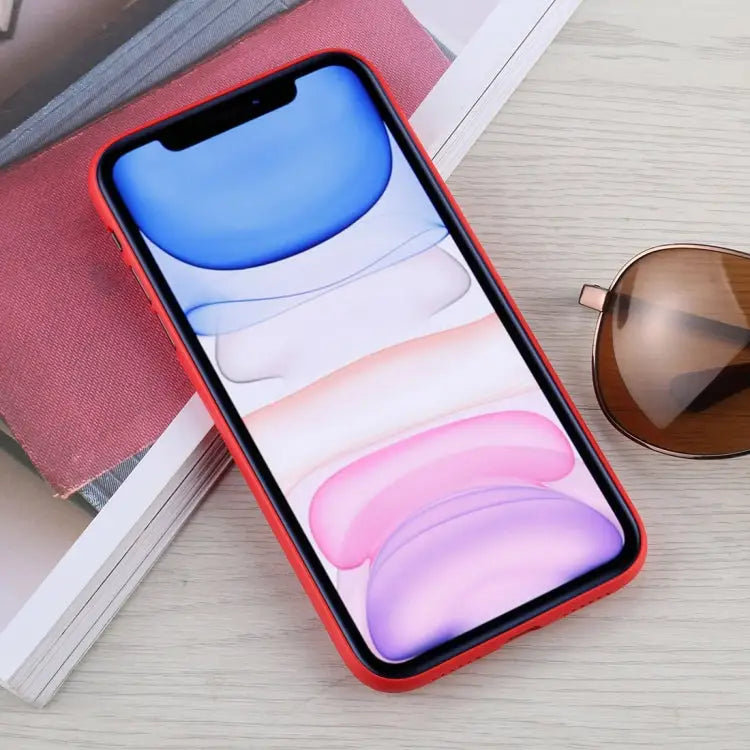 For iPhone 11 Carbon Fiber Texture PP Protective Case - For iPhone 11 / Red