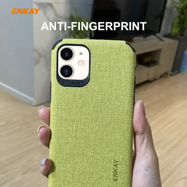 For iPhone 11 ENKAY ENK-PC0312 2 in 1 Business Series Denim Texture PU Leather + TPU Soft Slim Case Cover ＆ 0.26mm 9H