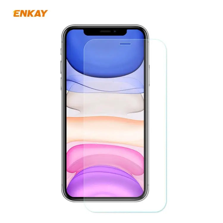For iPhone 11 ENKAY ENK-PC0312 2 in 1 Business Series Denim Texture PU Leather + TPU Soft Slim Case Cover ＆ 0.26mm 9H