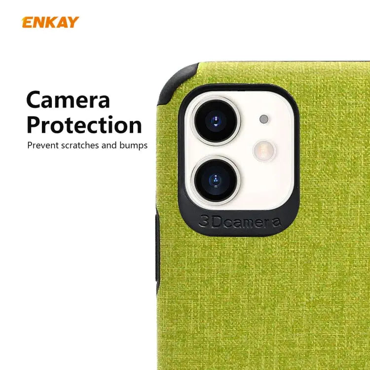 For iPhone 11 ENKAY ENK-PC0312 2 in 1 Business Series Denim Texture PU Leather + TPU Soft Slim Case Cover ＆ 0.26mm 9H