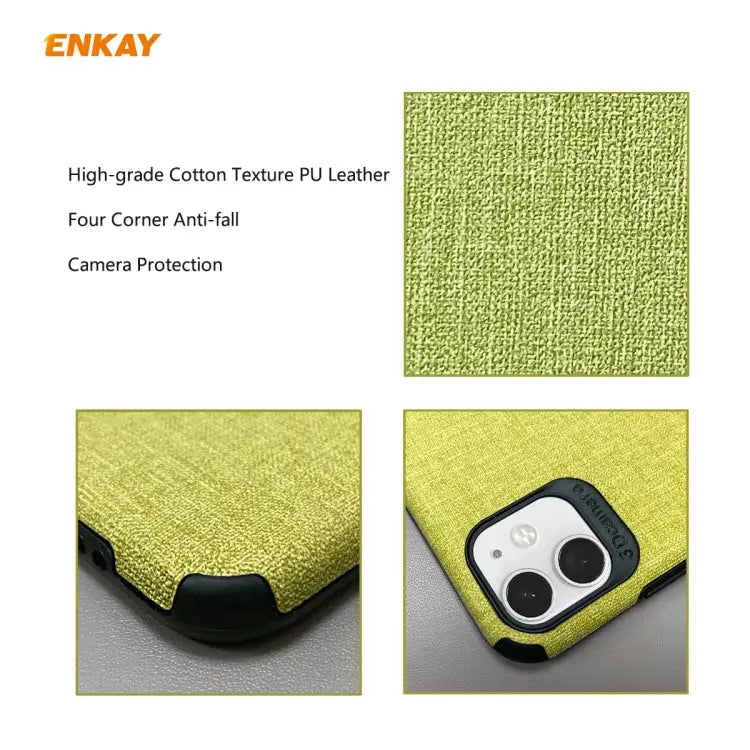For iPhone 11 ENKAY ENK-PC0312 2 in 1 Business Series Denim Texture PU Leather + TPU Soft Slim Case Cover ＆ 0.26mm 9H