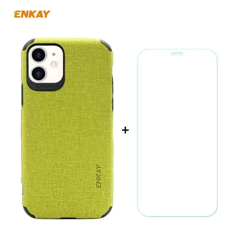 For iPhone 11 ENKAY ENK-PC0312 2 in 1 Business Series Denim Texture PU Leather + TPU Soft Slim Case Cover ＆ 0.26mm 9H