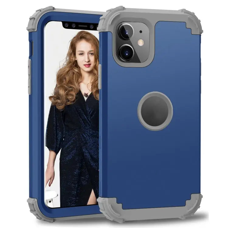 For iPhone 11 PC+ Silicone Three-piece Anti-drop Mobile Phone Protection Bback Cover For iPhone 11 - For iPhone 11